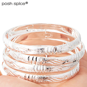 8mm Ethiopian Silver Bangles Africa Dubai Wedding Jewelry Gift