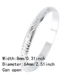 8mm Ethiopian Silver Bangles Africa Dubai Wedding Jewelry Gift