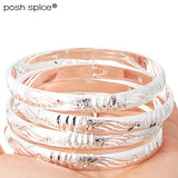 8mm Ethiopian Silver Bangles Africa Dubai Wedding Jewelry Gift