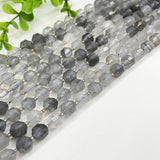 8mm Faceted Cloud Crystal Stone Beads DIY Loose Grey Devil Barrel Bead