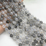 8mm Faceted Cloud Crystal Stone Beads DIY Loose Grey Devil Barrel Bead