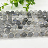 8mm Faceted Cloud Crystal Stone Beads DIY Loose Grey Devil Barrel Bead
