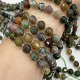 8mm Faceted Natural Agate Beads Barrel Shape DIY Bracelet Making