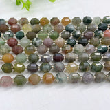 8mm Faceted Natural Agate Beads Barrel Shape DIY Bracelet Making