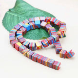 8mm Rainbow Turkey Square Loose Beads for Jewelry Making