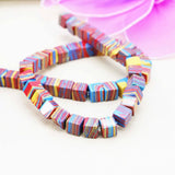 8mm Rainbow Turkey Square Loose Beads for Jewelry Making