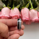 8mm Tungsten Carbide Ring Meteorite Carbon Fiber Inlay Wedding Band