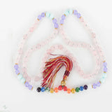 8mm Pink Quartz Aquamarine Purple Bead Chakra Bracelet