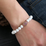 8mm Amazonite Beads Bracelet with Zircon Inset