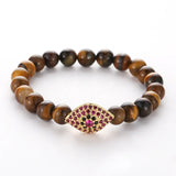 8mm Amazonite Beads Bracelet with Zircon Inset