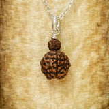 8mm Double Rudraksha Silver Beads Necklace Taseel Bohemia Dark Matter