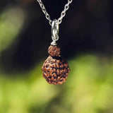 8mm Double Rudraksha Silver Beads Necklace Taseel Bohemia Dark Matter