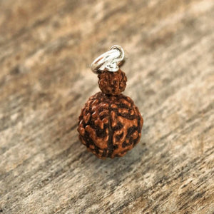 8mm Double Rudraksha Silver Beads Necklace Taseel Bohemia Dark Matter