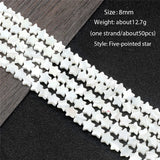 8mm Mother Of Pearls Shell Pentagram Beads for Jewelry Making