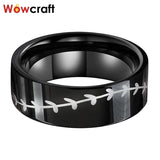 8mm Tungsten Men Wedding Band Willow Twig Engraved Comfort Fit