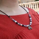 8mm Freshwater Pearls With Stones Beads Necklace, Slavic Ethnic Jewelry