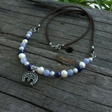 8mm Freshwater Pearls With Stones Beads Necklace
