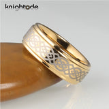 8mm Tungsten Carbide Wedding Band Keltic Knot Engraved Engagement Ring