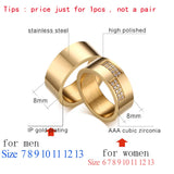 Gold-color Wedding Ring CZ Zircon Stone Promise Jewelry