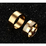 Gold-color Wedding Ring CZ Zircon Stone Promise Jewelry