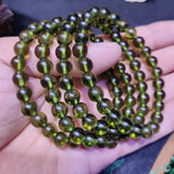 8mm Green GEM MOLDAVITE Meteorite Impact Glass Czech bracelet drop