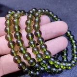8mm Green GEM MOLDAVITE Meteorite Impact Glass Czech bracelet drop