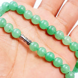 8mm Green Jade Round Beaded Necklace Strand Women Jewelry
