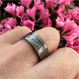 8mm Gunmetal Hammered Tungsten Carbide Rings Wedding Band