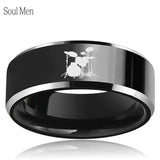 Tungsten Carbide Drum Set Music Band Ring Size 6-13