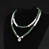 8mm Howlite African Jaspr Wrap Bracelet with Charms