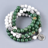 8mm Howlite African Jaspr Wrap Bracelet with Charms
