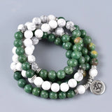 8mm Howlite African Jaspr Wrap Bracelet with Charms
