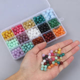 8mm Natural Stone Round Acrylic Beads Sets for Jewelry Making