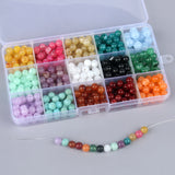 8mm Natural Stone Round Acrylic Beads Sets for Jewelry Making