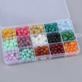 8mm Natural Stone Round Acrylic Beads Sets for Jewelry Making