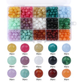 8mm Natural Stone Round Acrylic Beads Sets for Jewelry Making