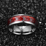 8mm Red Opal Spider Tungsten Steel Men's Ring