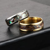 8mm Shell Stainless Steel Mens Ring Silver Wedding Bands Male Jewelry