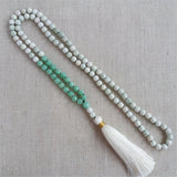 8mm Jade 108 Beads Tassel Necklace Bracelet Buddhist Prayer