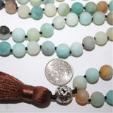 8mm Amazonite Beads Tassel Necklace Buddhism Spirituality Prayer Bracelet