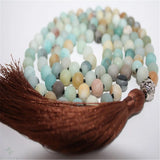 8mm Amazonite Beads Tassel Necklace Buddhism Spirituality Prayer Bracelet