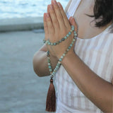 8mm Amazonite Beads Tassel Necklace Buddhism Spirituality Prayer Bracelet