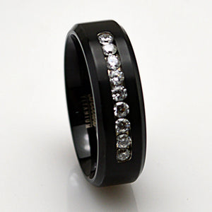 Titanium CZ Anniversary Ring Band for Men Women US Size 10 11 12 13