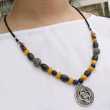 8mm Lapis Lazuli Yellow Beads Necklace