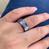 8mm Purple Tungsten Wedding Bands Men Women Comfort Fit Engagement Ring