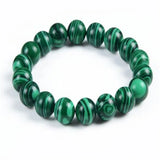 8mm Malachite Bracelet Unisex Cuff Yoga Stretchy Monk