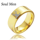 Deer Elk Laser Ring Tungsten Wedding Band