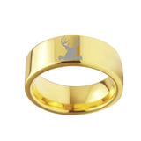 Deer Elk Laser Ring Tungsten Wedding Band