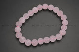 Matte Rose Quartz Stone Round Bead Bracelets