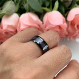 8mm Dragon Tungsten Carbide Purple Carbon Fiber Wedding Band